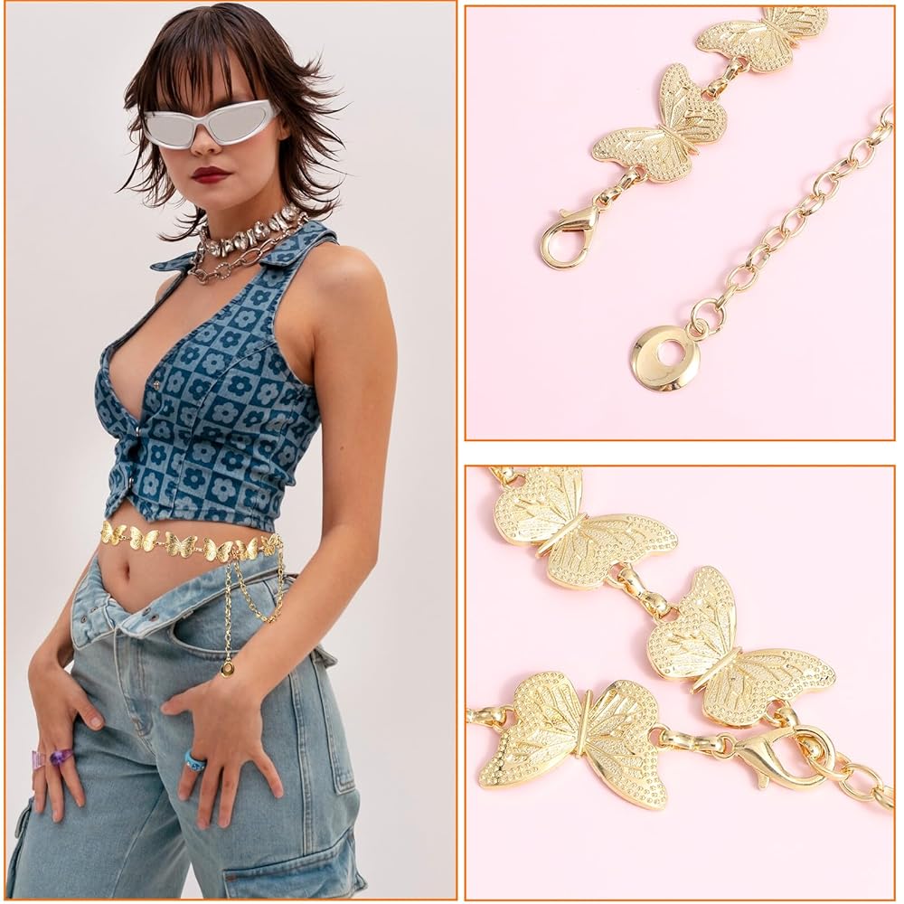 小物 archive D.I.A butterfly chain belt y2k archive D.I.A butterfly chain belt y2k Rhinestone not